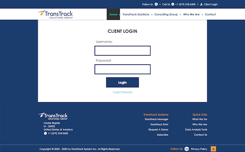 TransTrack Systems Login